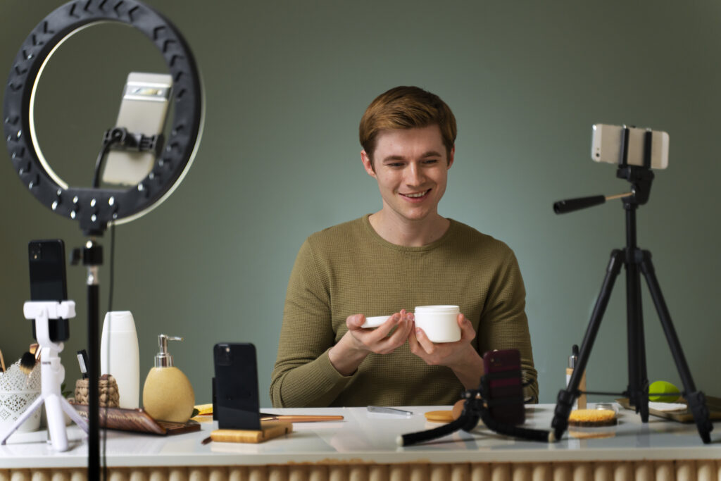 A person shooting his headshot in order to improve his personal brand online
